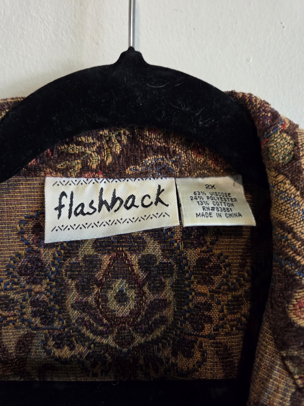 Flashback Women's Floral Tapestry Blazer - Multitone Brown Size Xl - Picture 4 of 14